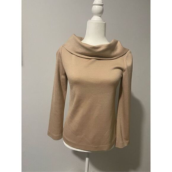 St. John Wool blend Beige long sleeve cowl neck (2) - Picture 1 of 6